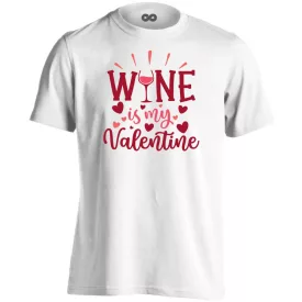 Wine is my valentine 3 valentin napi férfi póló (fehér)