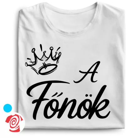 Az igazi főnök valentin napi férfi póló (fehér)
