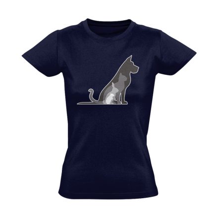 TornaSor állatorvosi női póló (tengerészkék)