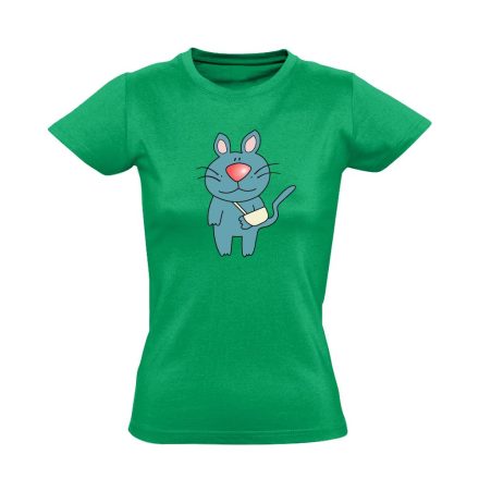 Macskajaj állatorvosi női póló színes (zöld)