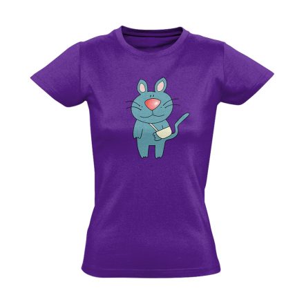 Macskajaj állatorvosi női póló színes (lila)