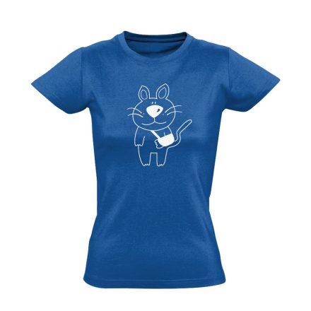 Macskajaj állatorvosi női póló mono (kék)