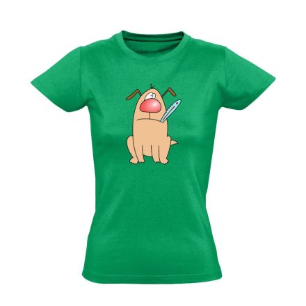 Kutyabaj állatorvosi női póló színes (zöld)