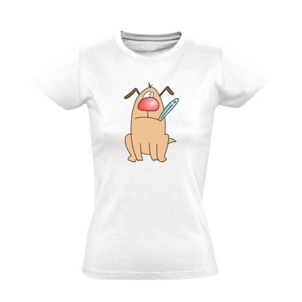 Kutyabaj állatorvosi női póló színes (fehér)