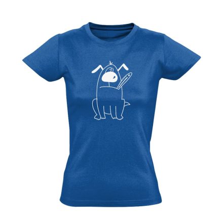 Kutyabaj állatorvosi női póló mono (kék)