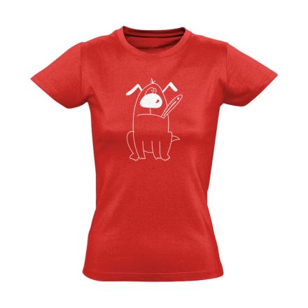 Kutyabaj állatorvosi női póló mono (piros)