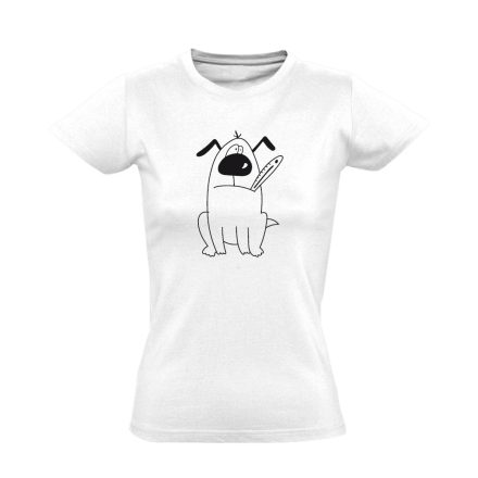 Kutyabaj állatorvosi női póló mono (fehér)