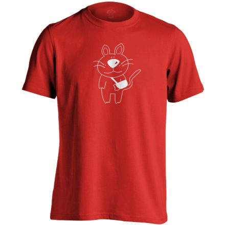 Macskajaj állatorvosi férfi póló mono (piros)