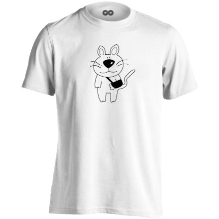 Macskajaj állatorvosi férfi póló mono (fehér)