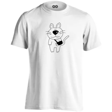 Macskajaj állatorvosi férfi póló mono (fehér)