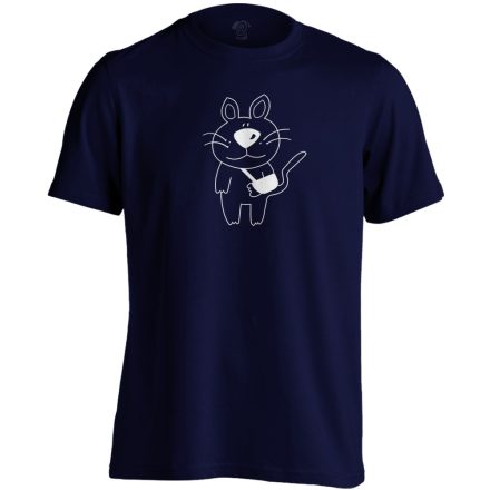 Macskajaj állatorvosi férfi póló mono (tengerészkék)