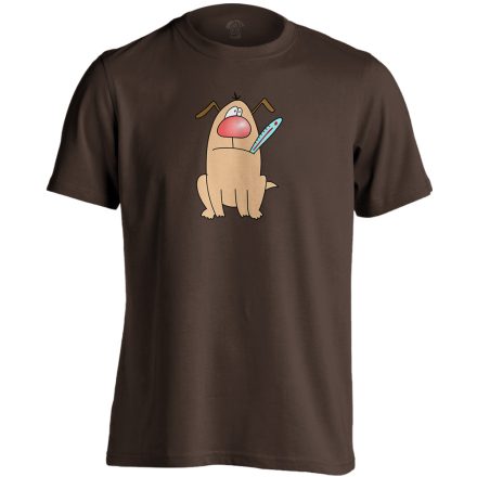 Kutyabaj állatorvosi férfi póló színes (csokoládébarna)