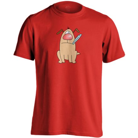 Kutyabaj állatorvosi férfi póló színes (piros)