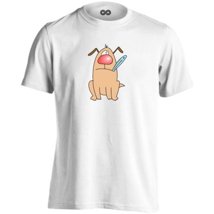 Kutyabaj állatorvosi férfi póló színes (fehér)