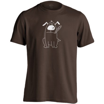 Kutyabaj állatorvosi férfi póló mono (csokoládébarna)