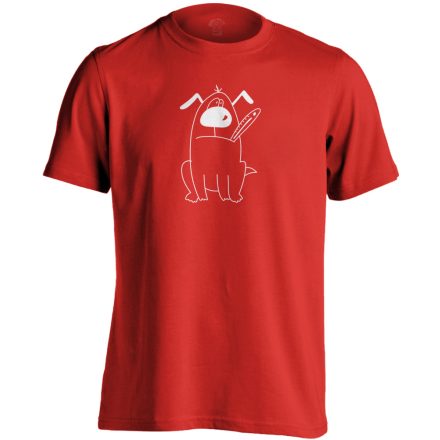Kutyabaj állatorvosi férfi póló mono (piros)