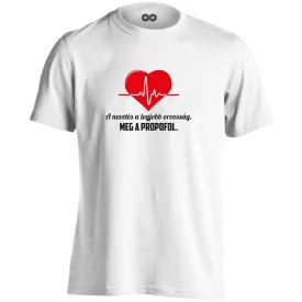 A Legjobb Orvosság aneszteziológiai férfi póló (fehér)