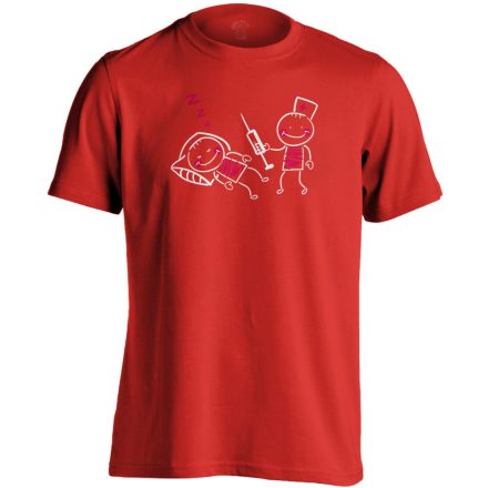 AriNeszti aneszteziológiai férfi póló (piros)