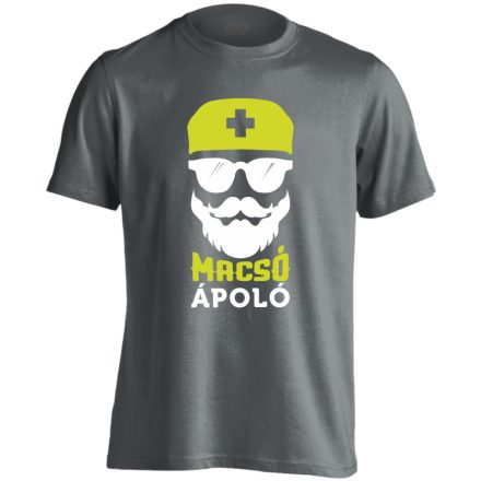 Macsó Ápoló férfi póló (szénszürke)