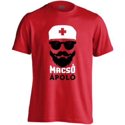 Macsó Ápoló férfi póló (piros)