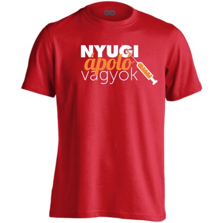 Nyugi, ápoló vagyok! ápolós férfi póló (piros)