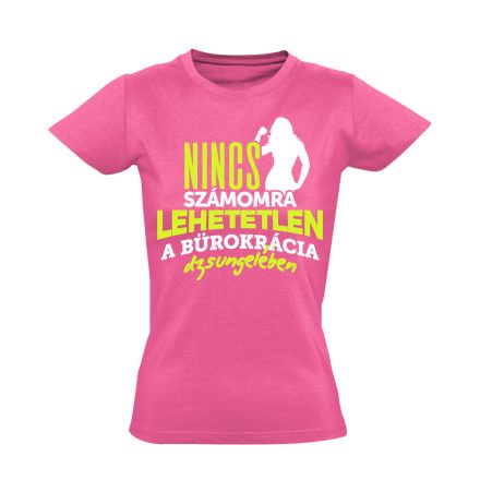 BüroDzsungel asszisztens női póló (rózsaszín)