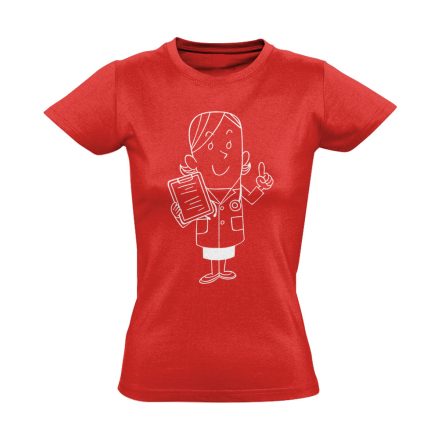 Tenci asszisztens női póló (piros)