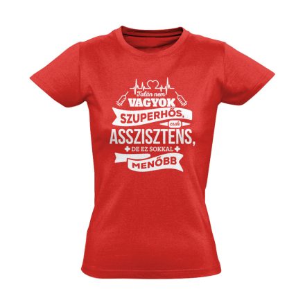 SzupermenŐ asszisztens női póló (piros)