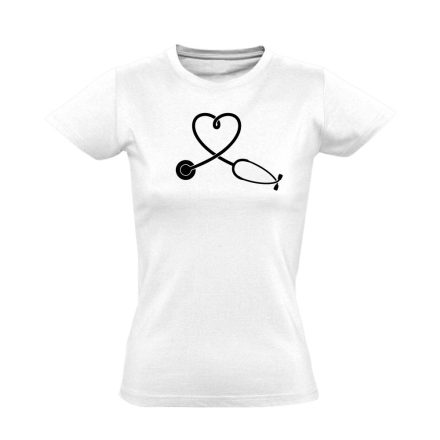 SzívHang belgyógyászati női póló (fehér)