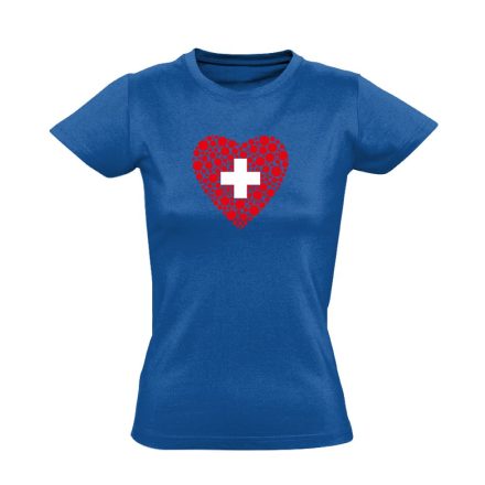 Szívügyem az Egészség belgyógyászati női póló (kék)