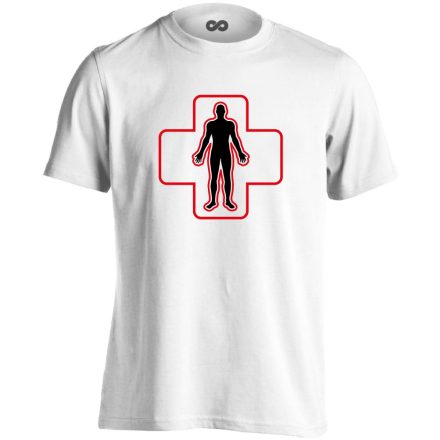 ÉlőPajzs bőrgyógyászati férfi póló (fehér)