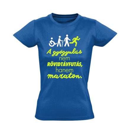 Maraton fizioterápiás női póló (kék)