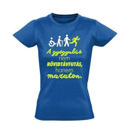 Maraton fizioterápiás női póló (kék)