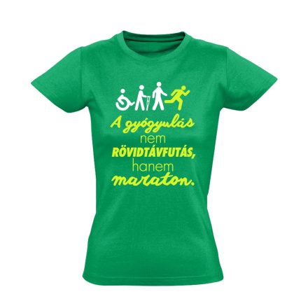 Maraton fizioterápiás női póló (zöld)