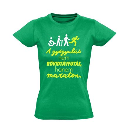 Maraton fizioterápiás női póló (zöld)
