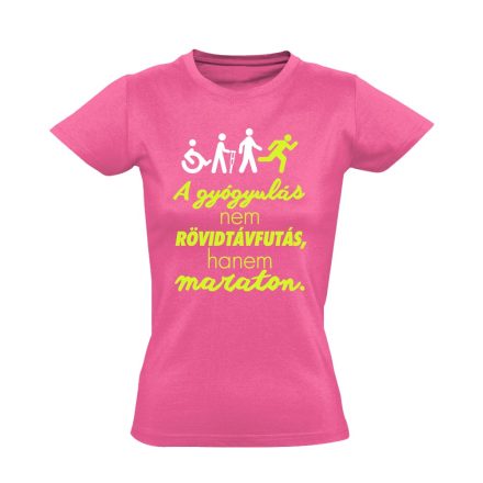 Maraton fizioterápiás női póló (rózsaszín)
