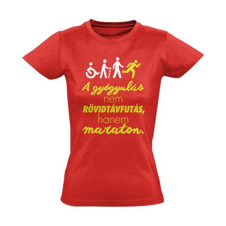 Maraton fizioterápiás női póló (piros)