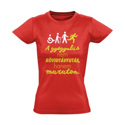 Maraton fizioterápiás női póló (piros)