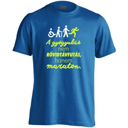 Maraton fizioterápiás férfi póló (kék)