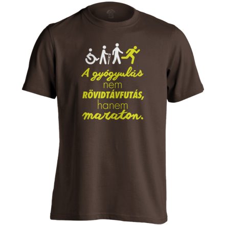 Maraton fizioterápiás férfi póló (csokoládébarna)
