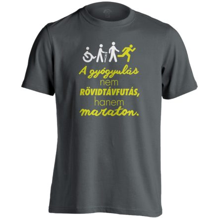 Maraton fizioterápiás férfi póló (szénszürke)