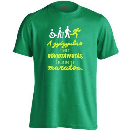 Maraton fizioterápiás férfi póló (zöld)