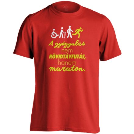 Maraton fizioterápiás férfi póló (piros)