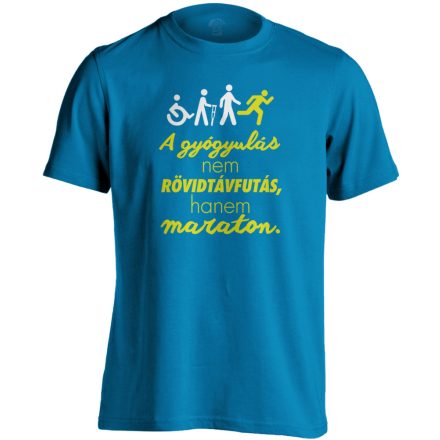 Maraton fizioterápiás férfi póló (zafírkék)