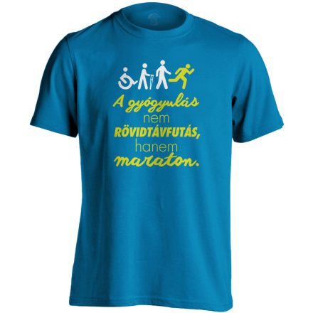 Maraton fizioterápiás férfi póló (zafírkék)
