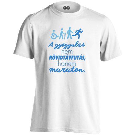 Maraton fizioterápiás férfi póló (fehér)