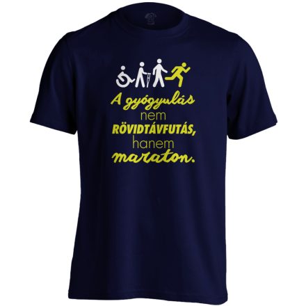 Maraton fizioterápiás férfi póló (tengerészkék)