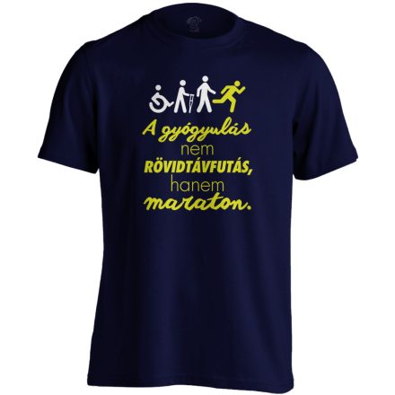 Maraton fizioterápiás férfi póló (tengerészkék)