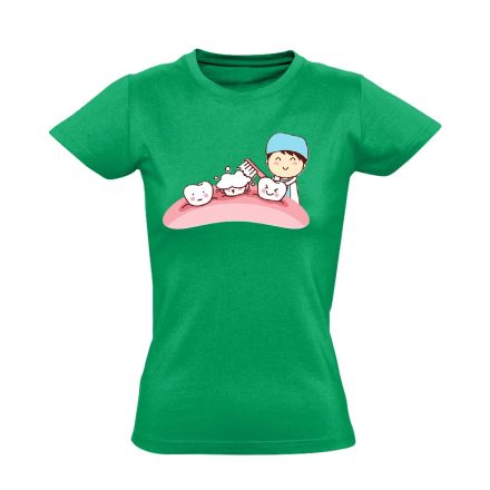 Sörte-Perte fogászati női póló (zöld)