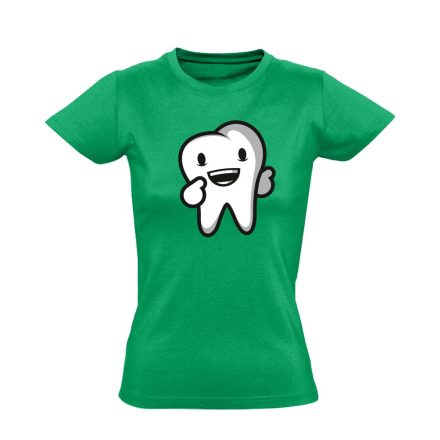Boldog Fog fogászati női póló (zöld)